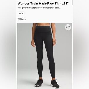 Lululemon wunder train 28” leggings